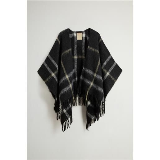 Woolrich donna mantella in misto alpaca, mohair e lana nero taglia one