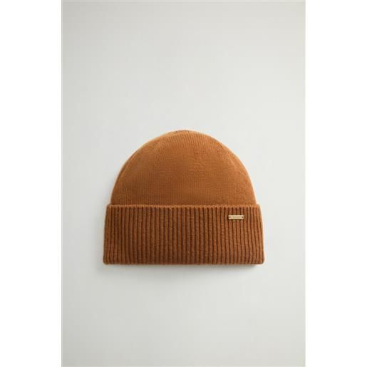 Woolrich donna berretto in puro cashmere marrone taglia s