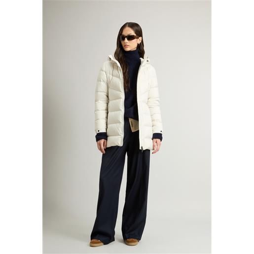 Woolrich donna piumino shirley in microfibra bianco taglia xs