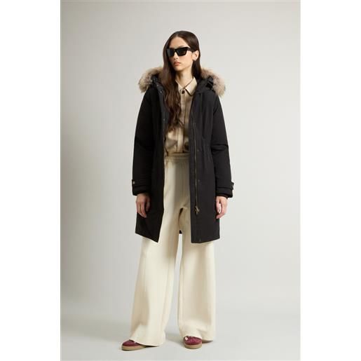 Woolrich donna grace parka in peached poly nero taglia xxs