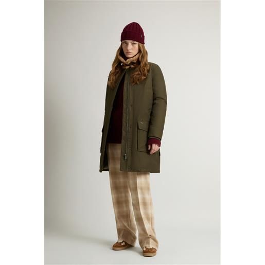 Woolrich donna upstate parka in ramar cloth verde taglia xxs