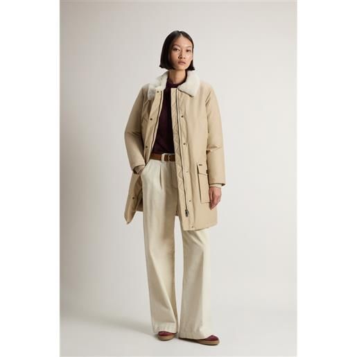 Woolrich donna upstate parka in ramar cloth beige taglia xxs