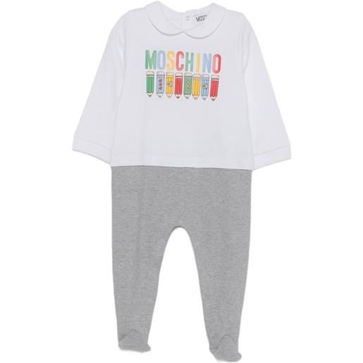 Moschino Kids pigiama con logo goffrato - bianco