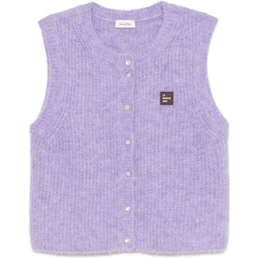 American Vintage blusa con applicazione - viola