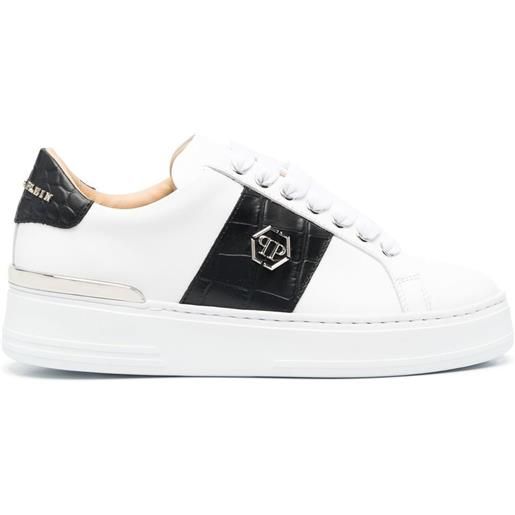 Philipp Plein sneakers con placca logo - bianco