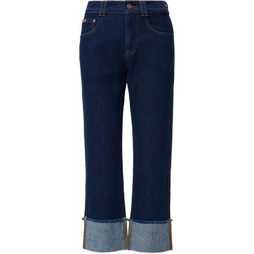 No44 jeans con orlo sfilacciato persona - blu