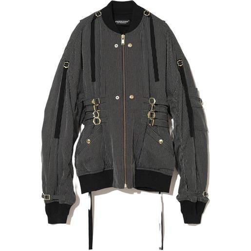 Undercover bomber gessato con cappuccio - nero