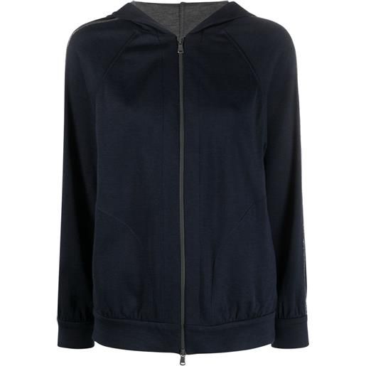 Brunello Cucinelli felpa con cappuccio monili - blu
