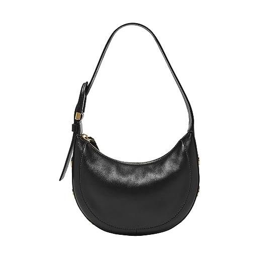 Fossil harwell borsa da donna, lite. Hide™ borsa a mezzaluna in pelle nera, l: 22,9 cm, l: 7,6 cm, a: 14 cm, zb1916001