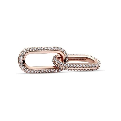 PANDORA me link placcato in oro rosa 14k con zirconia cubica trasparente