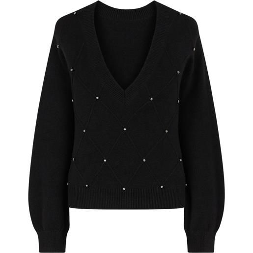 TWINSET maglia twinset con scollo a v e applicazioni gioiello. 