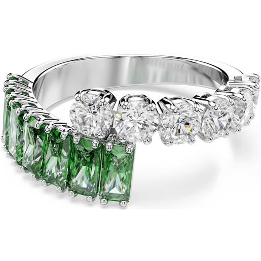 SWAROVSKI anello matrix, bianco e verde, placcato rodio 58