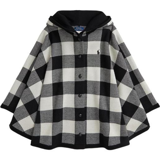 POLO RALPH LAUREN KIDS mantella a quadretti - nero