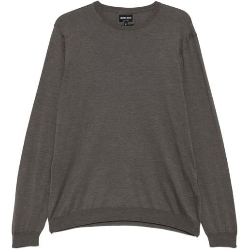 Giorgio Armani maglione con scollo rotondo - grigio