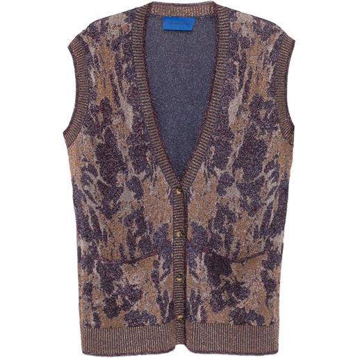 Mes Demoiselles cardigan smanicato a fiori - viola