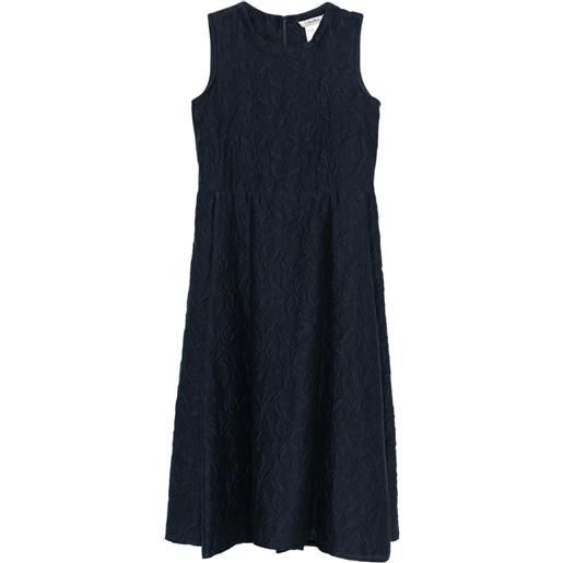 'S Max Mara abito midi smanicato con ricamo floreale - blu