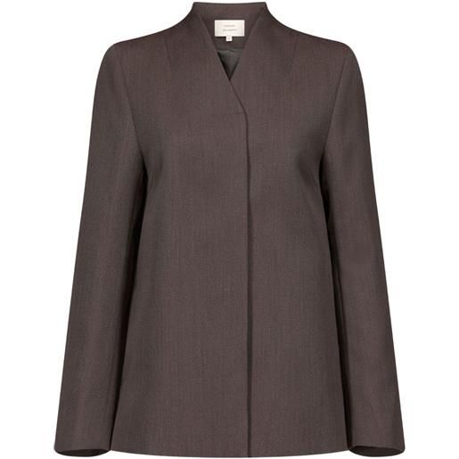 LouLou de Saison giacca rasca con scollo a v - marrone