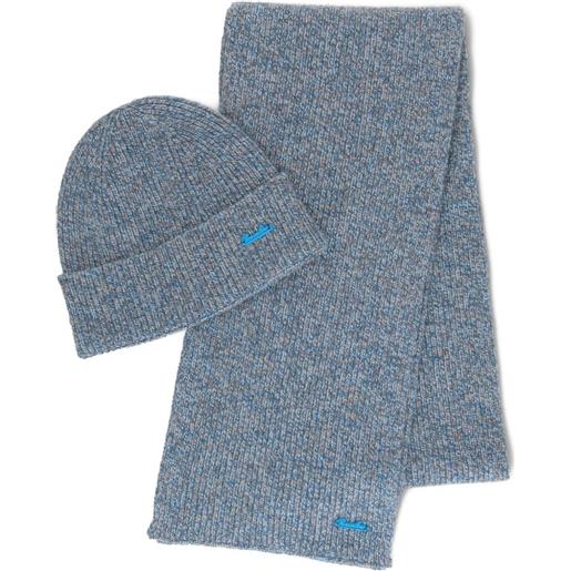 Borsalino set berretto a coste - blu