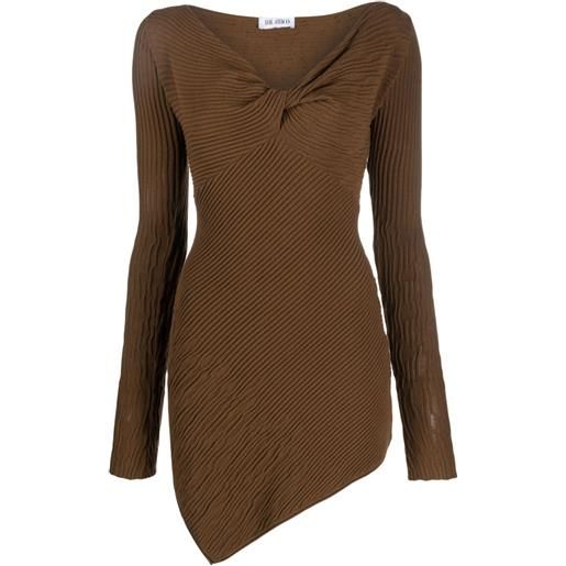 The Attico abito corto a coste - marrone