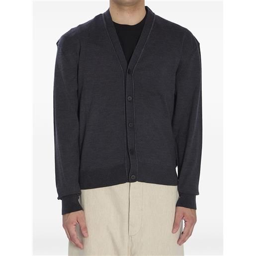 Jacquemus cardigan a coste con logo - grigio