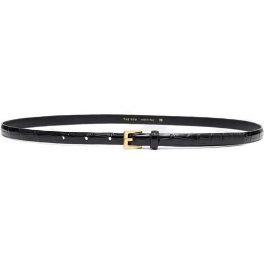 The Row cintura goffrata in pelle effetto coccodrillo - nero