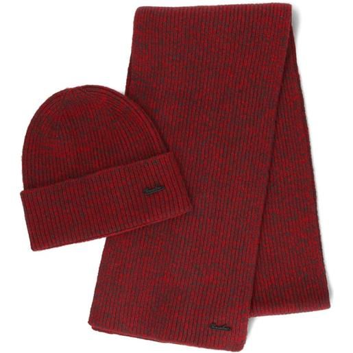 Borsalino berretto a coste con placca logo - rosso