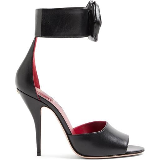 Valentino Garavani sandali drip rose in pelle con rose 105mm - nero