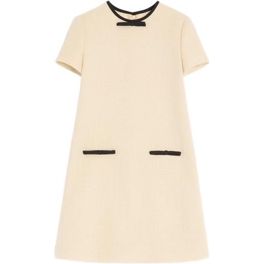 Valentino Garavani abito in tweed con fiocco - toni neutri