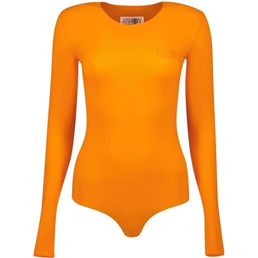 MM6 Maison Margiela body con motivo numeri - arancione