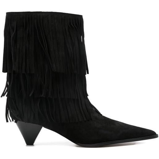 Michael Kors stivaletti jayla con frange 50mm - nero