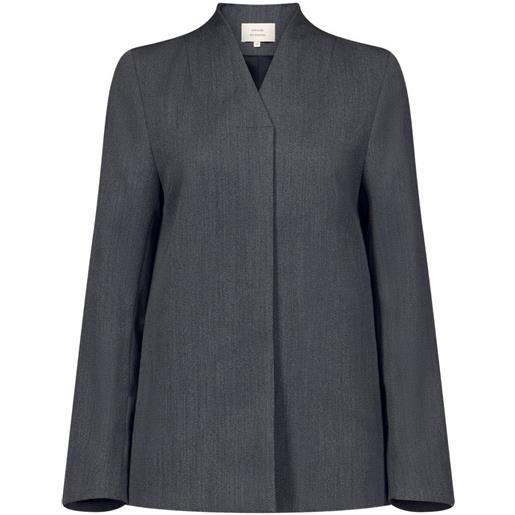 LouLou de Saison giacca rasca con scollo a v - grigio