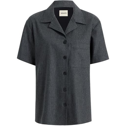 KHAITE camicia riordan a maniche corte - grigio