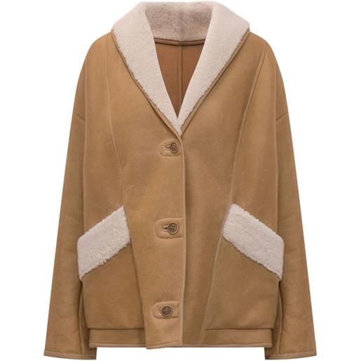 Salvatore Santoro cappotto con inserti - marrone