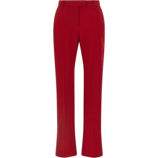 Alexander McQueen pantaloni svasati con pinces - rosso