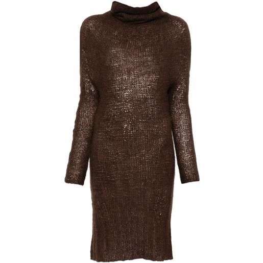 YEHUAFAN abito a collo alto - marrone