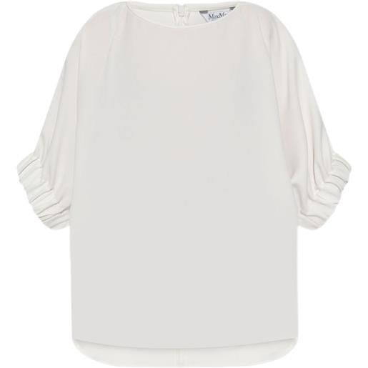 Max Mara t-shirt con maniche a palloncino - bianco