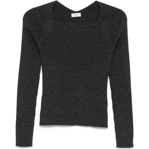 Agnona maglione con scollo quadrato - grigio