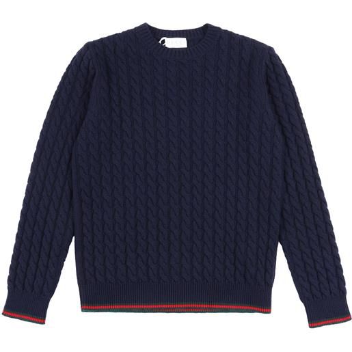GUCCI KIDS j l/s crew neck wo cable st w/