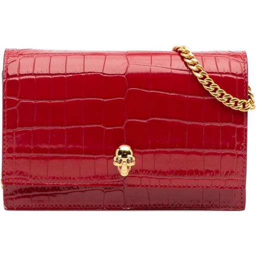 Alexander McQueen Pre-Owned - borsa a tracolla skull piccola in pelle di vitello gofffrata effetto coccodrillo 2010-2025 - donna - pelle di vitello. . . 