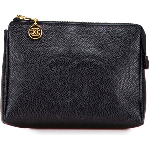 CHANEL Pre-Owned - trousse cc in pelle caviar 1996-1997 - donna - pelle caviar - taglia unica - nero