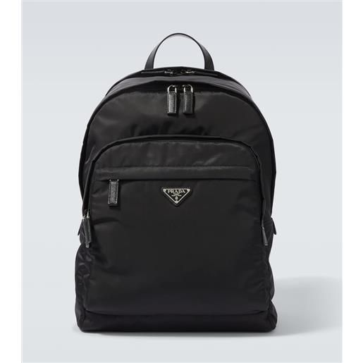 Prada zaino rifinito in pelle re-nylon