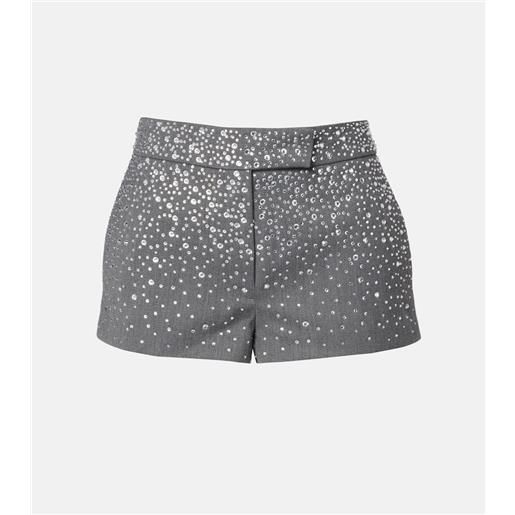 Alex Perry shorts a vita bassa con cristalli