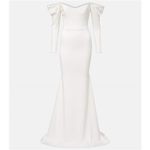 Alex Perry bridal - abito bustier in crãªpe di raso con scollo bardot