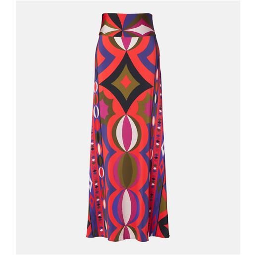 Pucci gonna lunga in jersey di raso con stampa