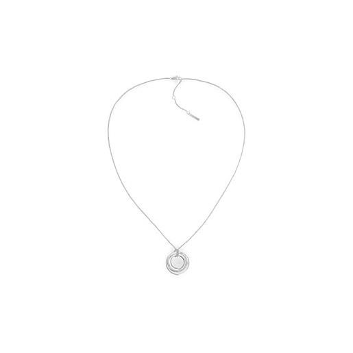 Calvin Klein collana con pendente e braccialetto rigido da donna collezione ck spiral in acciaio inossidabile con un charm