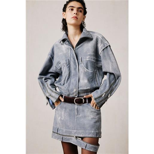 Desigual giacca in pelle effetto denim studio