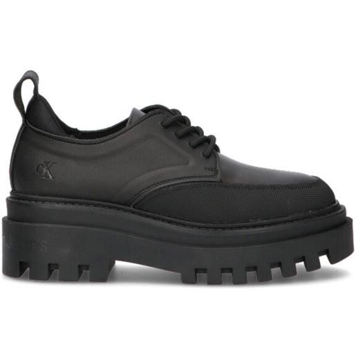 CALVIN KLEIN JEANS stringata donna nera in pelle