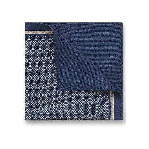 BOSS pochette in seta stampata realizzata in italia, blu scuro