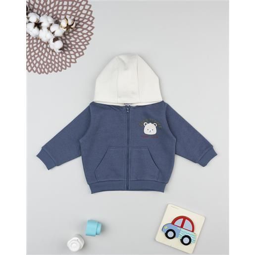 Prénatal felpa bimbo blu con cappuccio e stampa