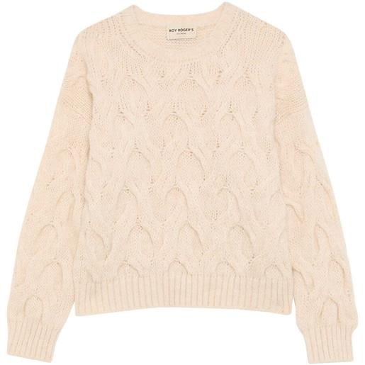 ROY ROGERS maglia multi cable mix alpaca donna